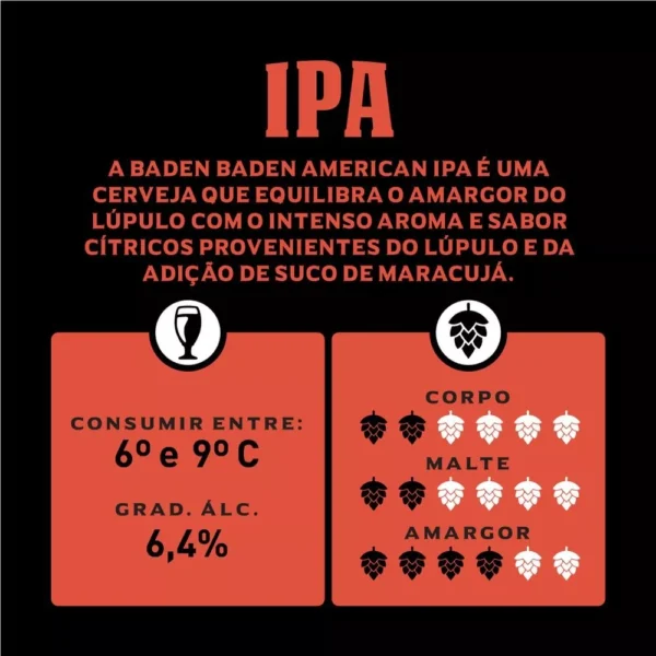 Cerveja American Ipa Lata 350ml Pack 6 Unidades Baden Baden - Image 2