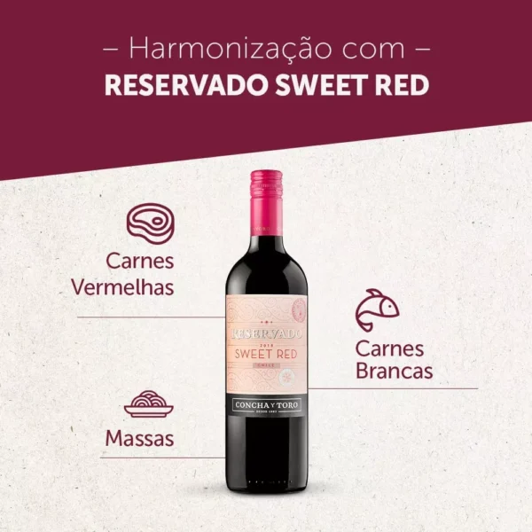 Concha Y Toro vinho tinto suave chileno reservado sweet red 750ml - Image 3