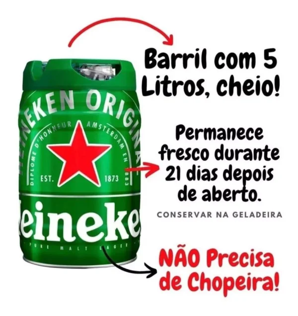 Kit Barril Chopp Heineken 5l + Bolsa Térmica C/4 Cartela Gel - Image 3